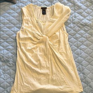 Ann Taylor Cream Sleeveless Blouse